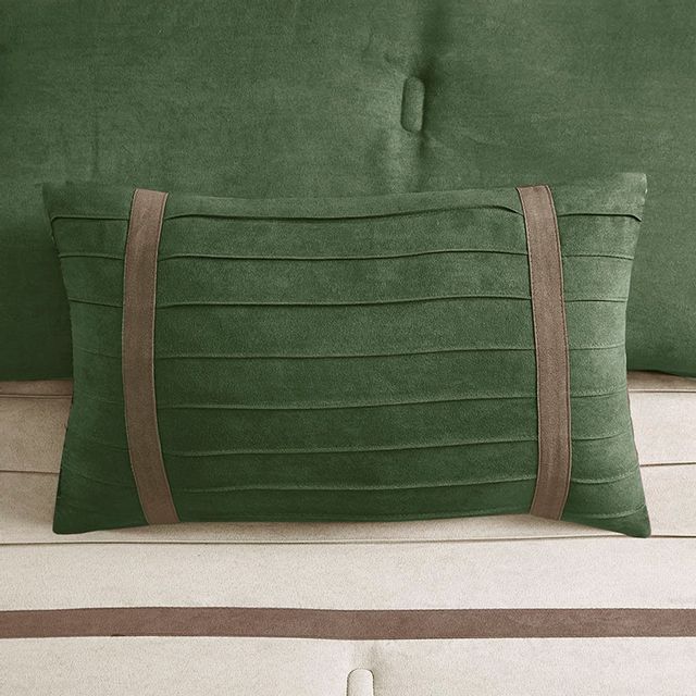 Olliix by Madison Park Kannapali 7 Piece Green Queen Comforter Set