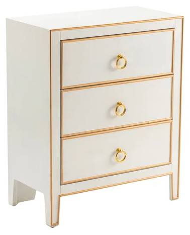 Crestview Collection Phoebe White and Gold Chest