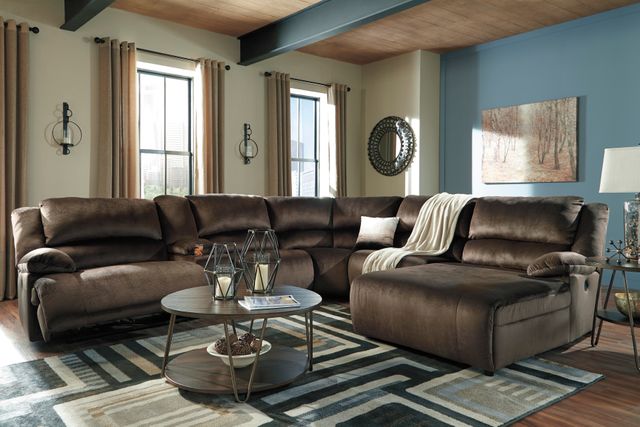 Signature Design by Ashley® Clonmel Chocolate 6 Piece Sectional with Power Reclining 32
