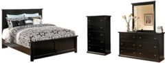 Signature Design by Ashley® Maribel 4-Piece Black Queen Panel Bed Set