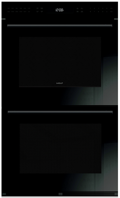 Wolf® E Series Contemporary 30" Black Double Electric Wall Oven
