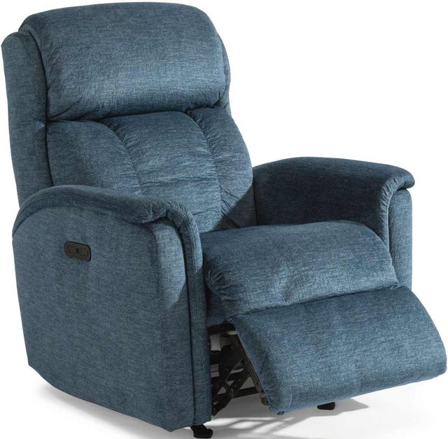 Flexsteel® Luna Blue Navy Power Rocking Recliner with Power Headrest ...