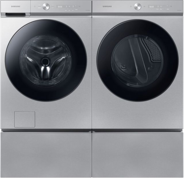 WF53BB8700AT | DVE53BB8700T - Samsung Bespoke Front Load Laundry Pair with 5.3 cu. ft. Washer and 7.6 cu. ft. Electric Dryer - INCLUDES PEDESTALS!