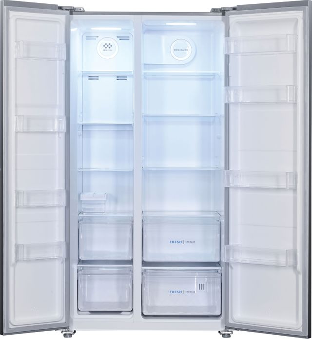 Frigidaire® 18.8 Cu. Ft. Brushed Steel Counter Depth Side-by-Side Refrigerator 1