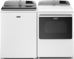 Maytag® 4.7 Cu. Ft. White Top Load Washer & 7.4 Cu. Ft. White Front Load Gas Dryer