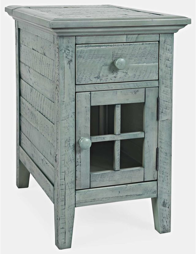 Jofran Inc. Rustic Shores Blue Power Chairside Table 1