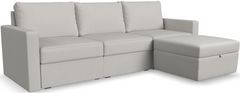 Flex by Flexsteel® 4-Piece Frost Modular Sofa with Storage Ottoman