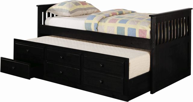 Coaster® Rochford Black Youth Twin Captain's Trundle Bed