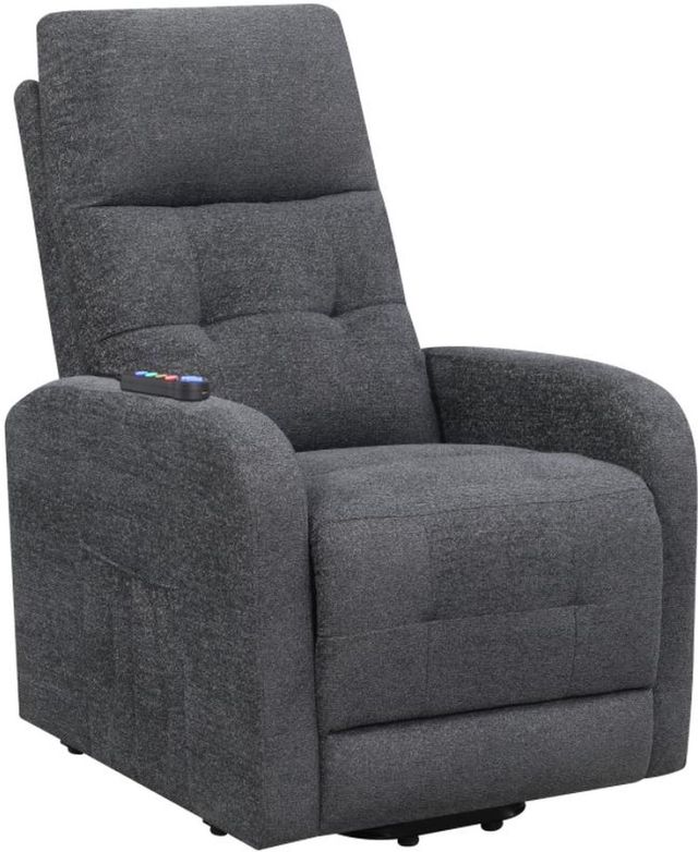 Coaster® Grey Tufted Upholstered Power Lift Recliner 7