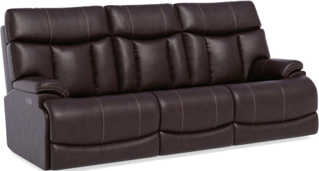 Flexsteel® Clive Brown Power Reclining Sofa with Power Headrests and Lumbar