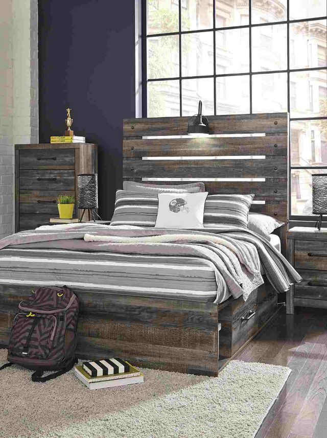 Signature Design by Ashley® Drystan Brown Full 2-Drawers Panel Storage Bed-3