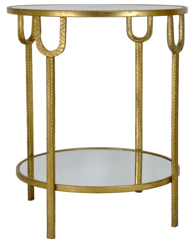 Zeugma Imports Gold Round End Table-2