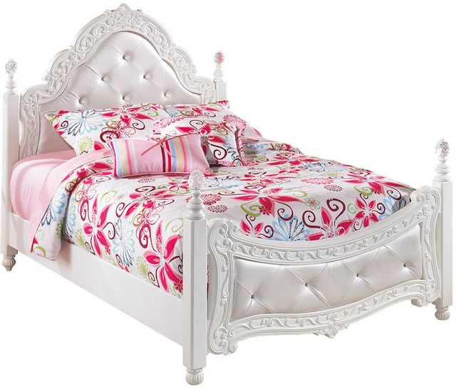 Signature Design by Ashley® Exquisite 2-Piece White Full Poster Bed Set-1