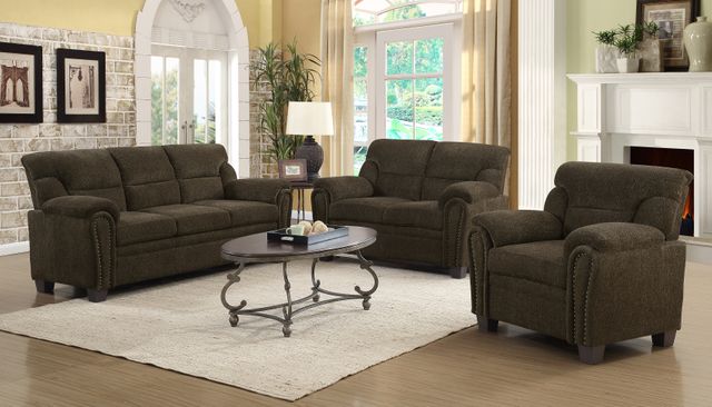 Coaster® Clementine 3 Piece Brown Living Room Set 0