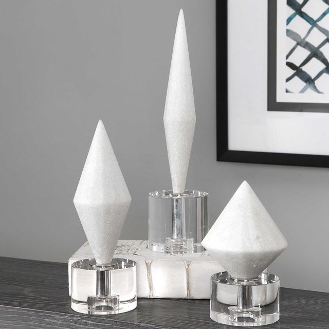 Uttermost® by David Frisch Alize Set of Three White Stone Sculptures-2