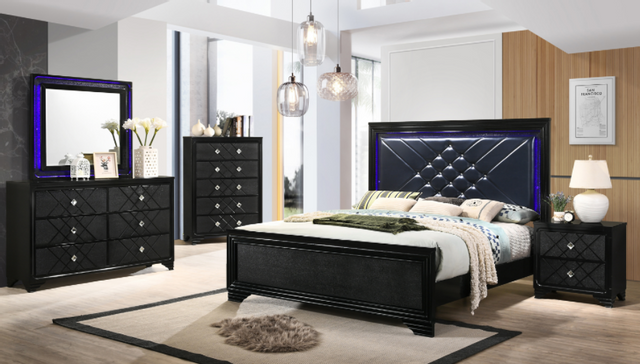 Coaster® Penelope 5-Piece Midnight Star And Black Queen Bedroom Set