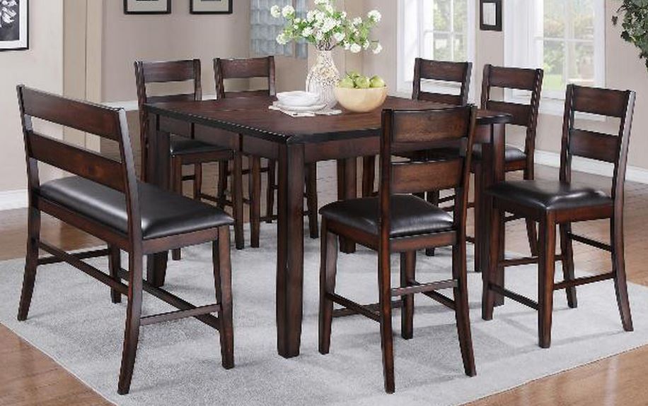 Crown Mark Maldives 6 Piece Counter High Dining Table Set with Bench