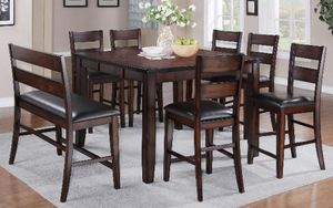 Crown Mark Maldives 6 Piece Counter High Dining Table Set with Bench