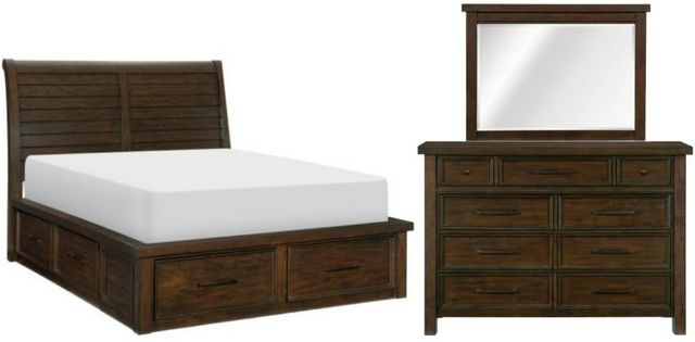 Homelegance® Logandale 3-Piece Brown Queen Platform Storage Bedroom Set ...