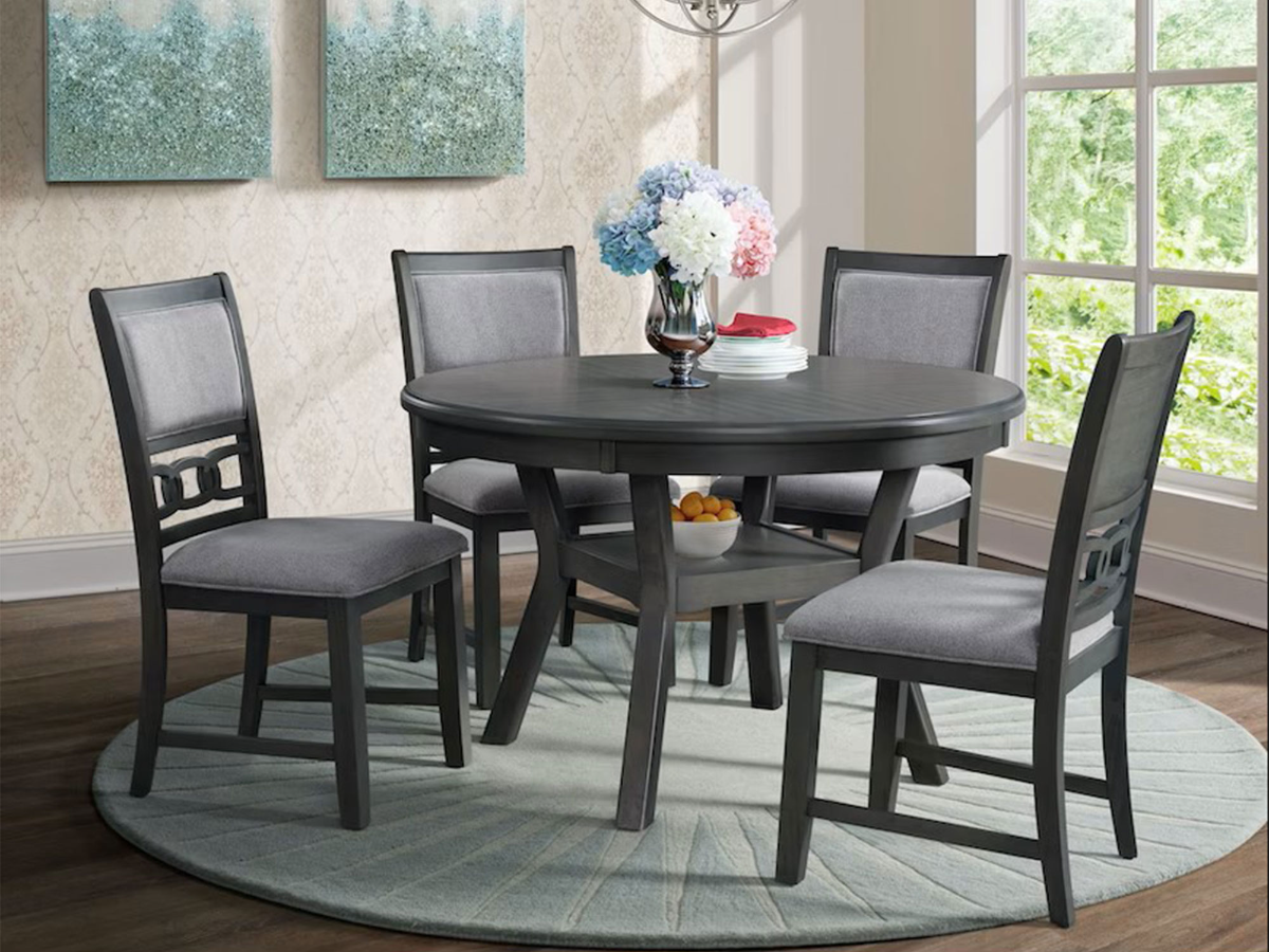 Gia round online dining set gray