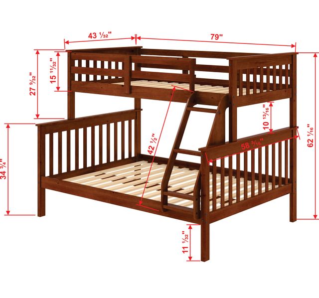 Donco Trading Company Twin/Full Mission Bunk Bed-2
