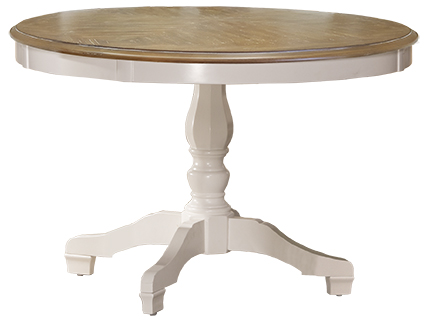 Hillsdale Furniture Bayberry Two-Tone Round Pedestal Dining Table ...