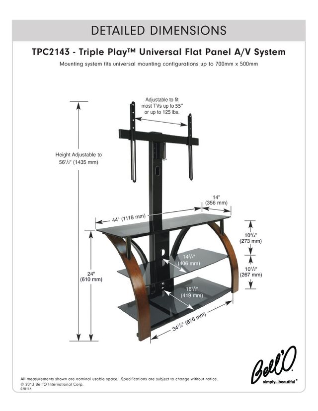Bell'O® Triple Play™ Universal Flat Panel A/V System 4