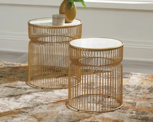 Signature Design by Ashley® Vernway Set of 2 Gold Accent Tables 3