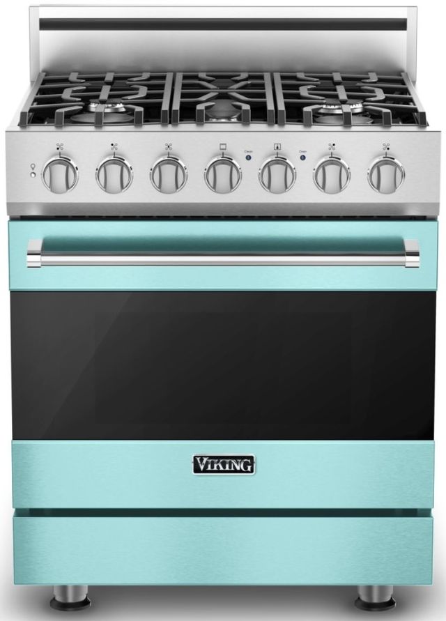 Viking® 3 Series 30" Bywater Blue Pro Style Dual Fuel Natural Gas Range