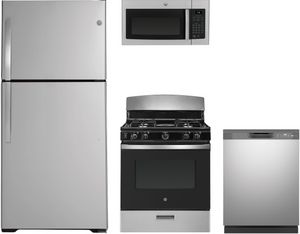 GE® 4 Piece Stainless Steel Kitchen Package