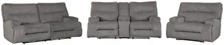 Benchcraft® Coombs 3-Piece Charcoal Living Room Set with Reclining Sofa
