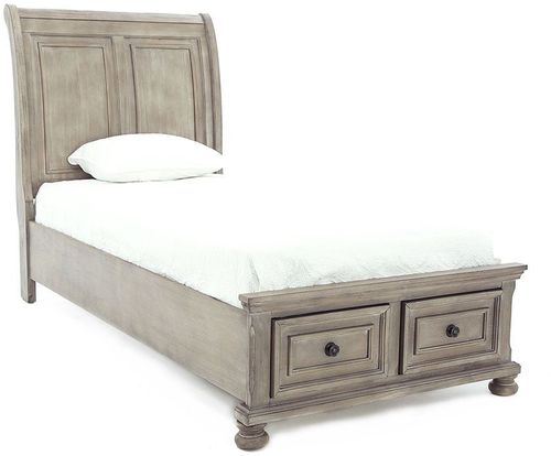 New Classic® Home Furnishings Allegra Pewter Youth Twin Sleigh Storage Bed