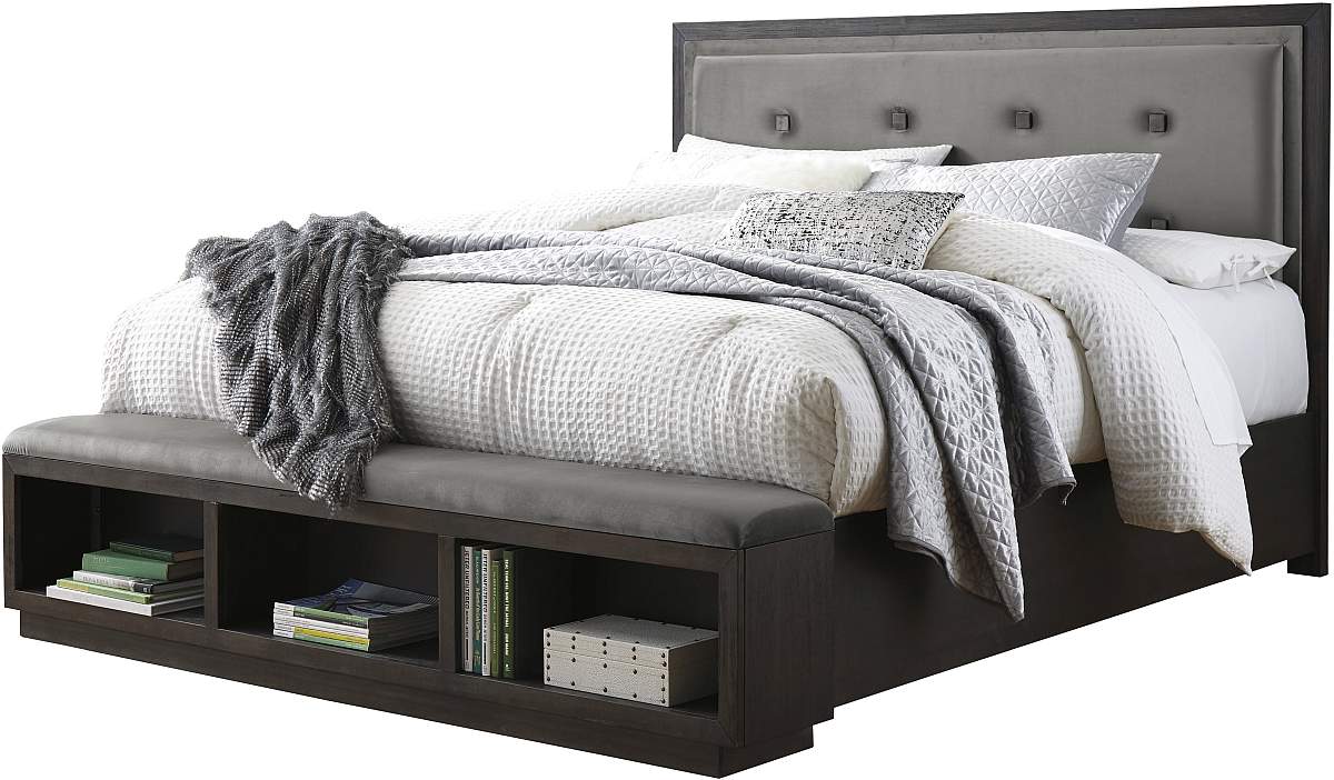 Mill Street® Hyndell Dark Brown King Upholstered Storage Bed