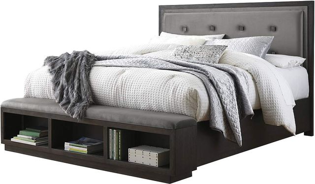 Mill Street® Hyndell Dark Brown King Upholstered Storage Bed-0