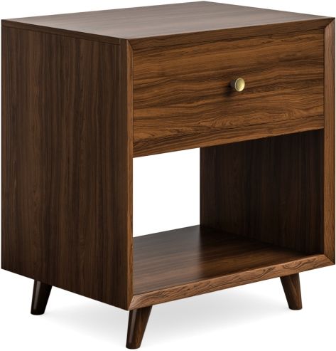 Flexsteel® Ludwig Walnut Open Nightstand | Wood's Furniture