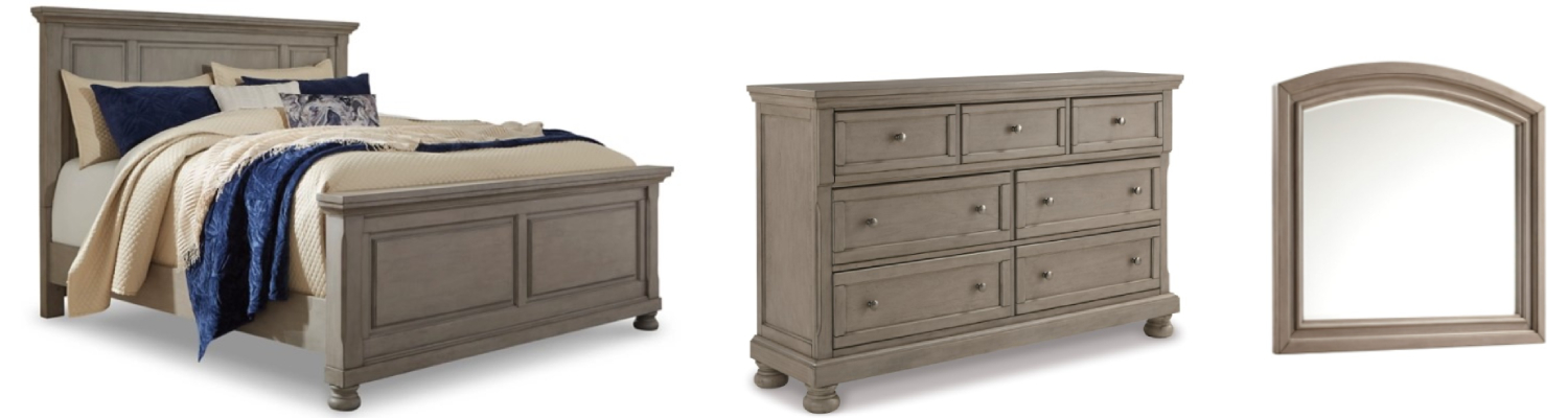 Lettner light gray on sale panel bedroom set