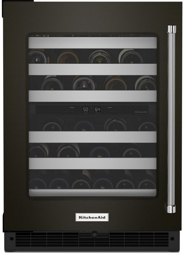 KitchenAid® 24" Black Stainless Steel Wine Cooler 1