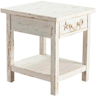Crestview Collection Seaside White Coastal End Table