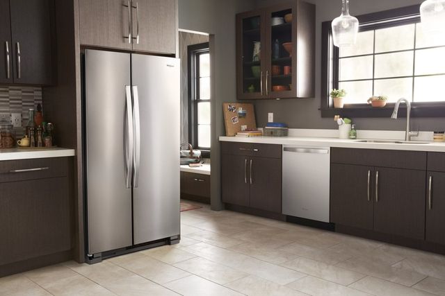 Whirlpool® 25.1 Cu. Ft. Monochromatic Stainless Steel Side-By-Side Refrigerator 24