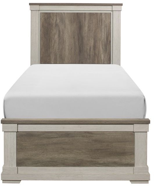 Homelegance® Arcadia White/Weathreed Gray Twin Youth Bed