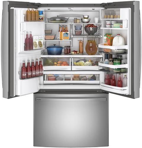 GE Profile 4 Pc Kitchen Package with a 27.7 Cu. Ft. French-Door Refrigerator with Hands-Free AutoFill PLUS $200 Furniture Gift Card-3