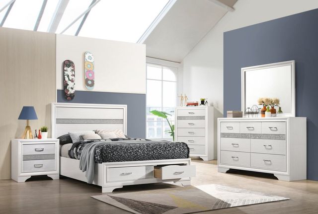 Coaster® Miranda Contemporary White Queen Storage Bed 14
