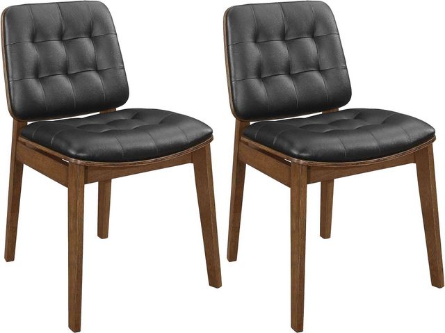 Coaster® Redbridge Set of 2 Black and Natural Walnut Side Chairs