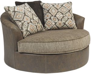 Benchcraft® Abalone Chocolate Oversized Swivel Accent Chair