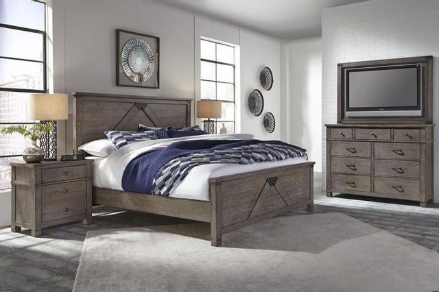Aspenhome Tucker  King Bed, Dresser, Mirror, Chest and 1 Nighstand 5