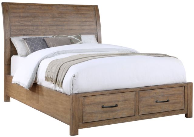 Winners Only® Andria Light Brown King Storage Sleigh Bed