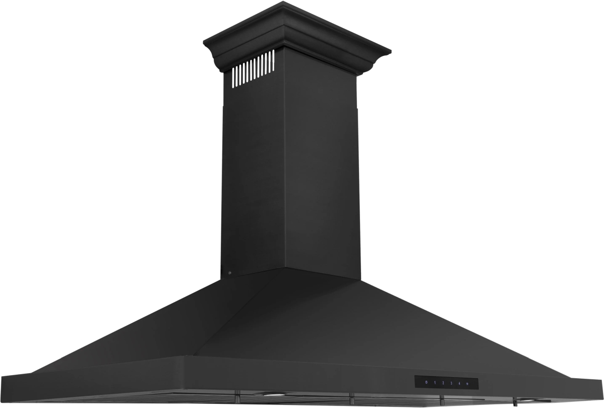 48 black stainless range hood