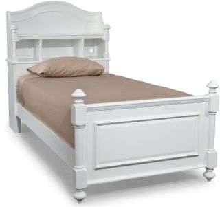 LC Kids Madison White Twin Youth Bookcase Headboard