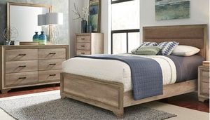 Liberty Sun Valley Bedroom Queen Upholstered Bed, Dresser and Mirror Collection