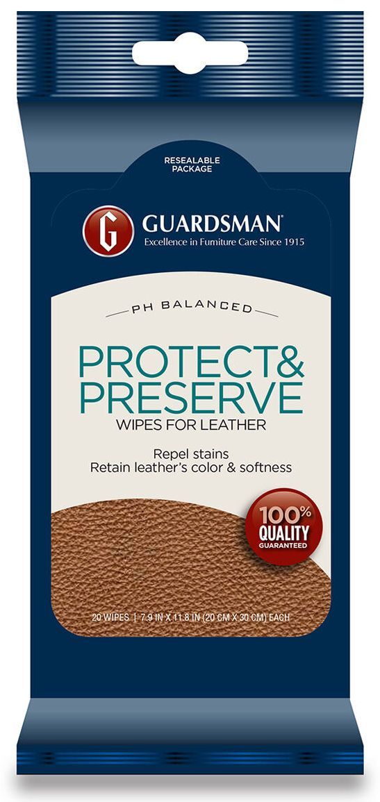 Guardsman® Protect & Preserve Wipes for Leather in Shelf Tray